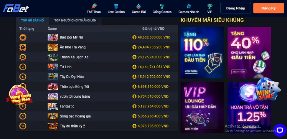 Hình ảnh tổng hợp các trò chơi tại 56win game